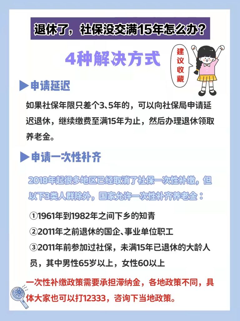 退休了社保没满15年怎么办？社保可以退费吗？插图