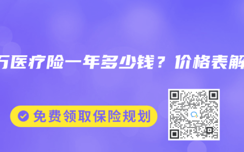 百万医疗险一年多少钱？价格表解析