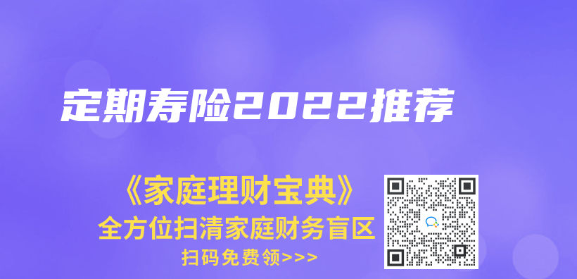 定期寿险2022推荐插图